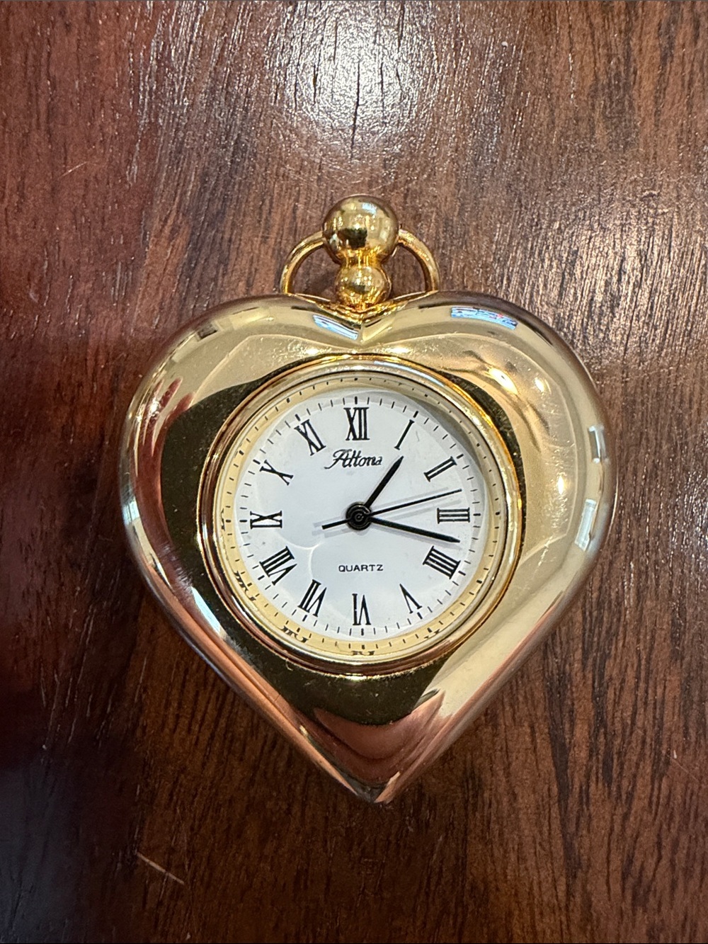 Heart-Shaped Gold Wall Clock